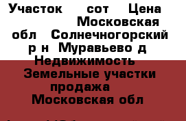 Участок 300 сот. › Цена ­ 4 000 000 - Московская обл., Солнечногорский р-н, Муравьево д. Недвижимость » Земельные участки продажа   . Московская обл.